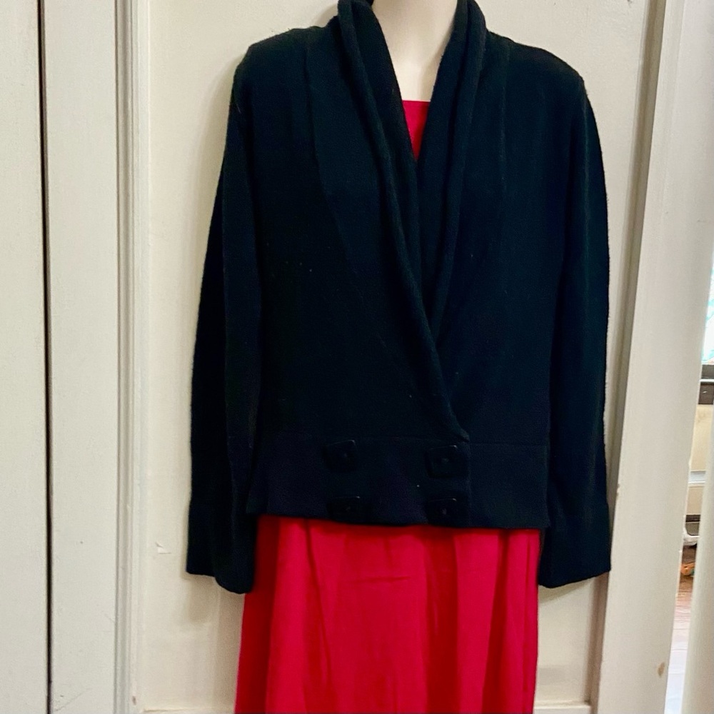 Nurum Black Double Breasted Sweater Cardigan (M-L)